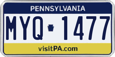PA license plate MYQ1477