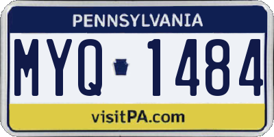 PA license plate MYQ1484