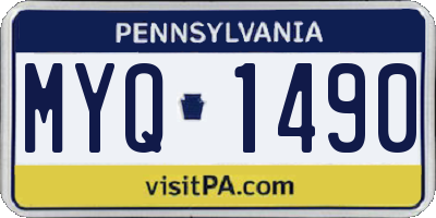 PA license plate MYQ1490
