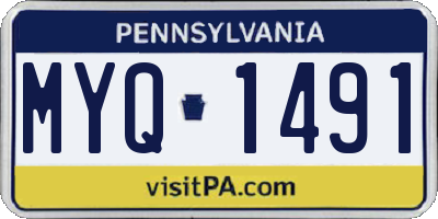 PA license plate MYQ1491