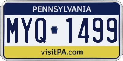 PA license plate MYQ1499