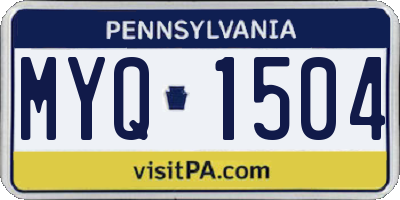PA license plate MYQ1504