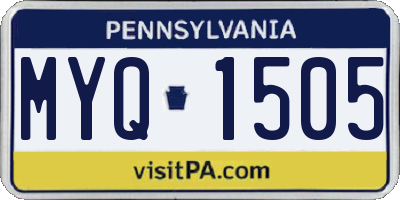 PA license plate MYQ1505