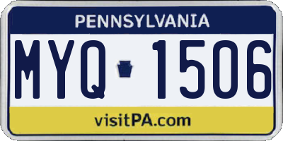 PA license plate MYQ1506