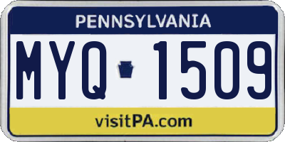 PA license plate MYQ1509