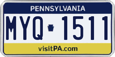 PA license plate MYQ1511