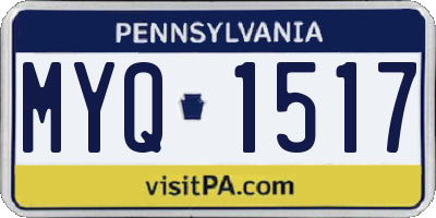 PA license plate MYQ1517