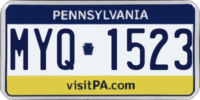 PA license plate MYQ1523