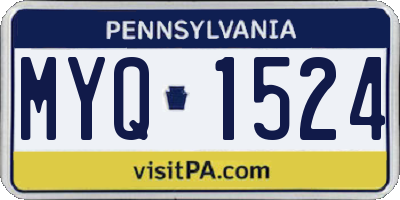 PA license plate MYQ1524