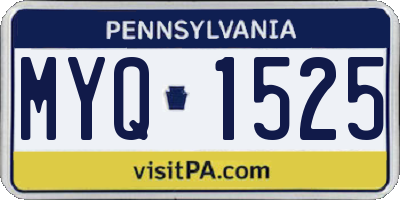 PA license plate MYQ1525