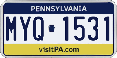 PA license plate MYQ1531