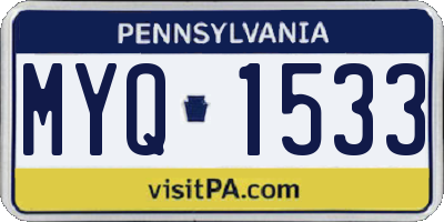 PA license plate MYQ1533