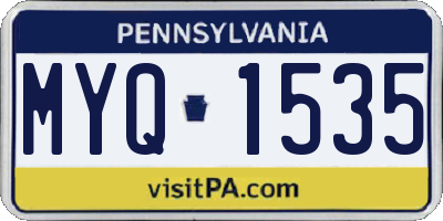 PA license plate MYQ1535