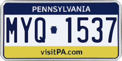 PA license plate MYQ1537
