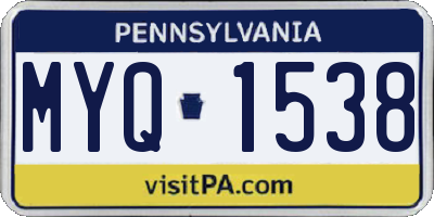 PA license plate MYQ1538