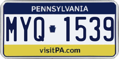 PA license plate MYQ1539