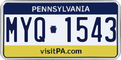 PA license plate MYQ1543