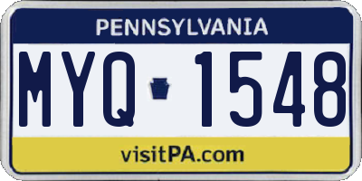 PA license plate MYQ1548