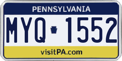 PA license plate MYQ1552