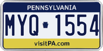 PA license plate MYQ1554