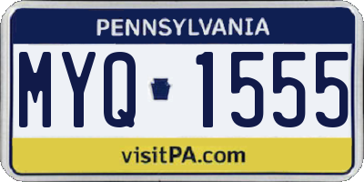 PA license plate MYQ1555