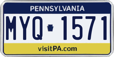 PA license plate MYQ1571