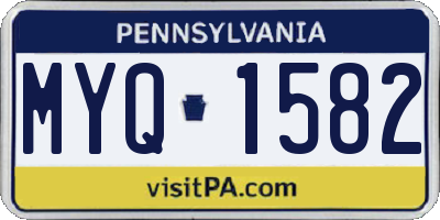 PA license plate MYQ1582