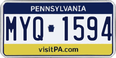 PA license plate MYQ1594