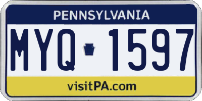 PA license plate MYQ1597