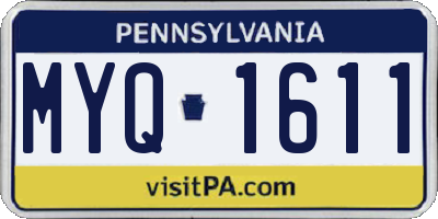 PA license plate MYQ1611