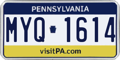 PA license plate MYQ1614