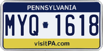 PA license plate MYQ1618