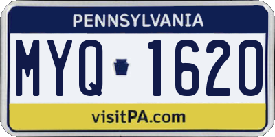 PA license plate MYQ1620