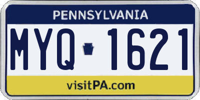 PA license plate MYQ1621