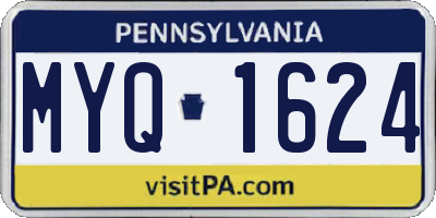PA license plate MYQ1624