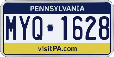 PA license plate MYQ1628