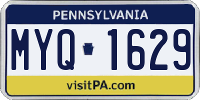 PA license plate MYQ1629