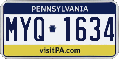 PA license plate MYQ1634
