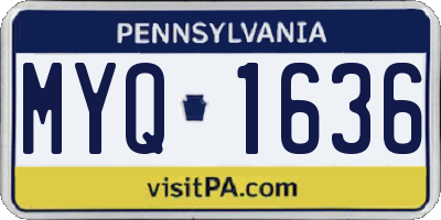 PA license plate MYQ1636
