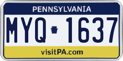 PA license plate MYQ1637
