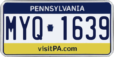 PA license plate MYQ1639