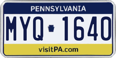 PA license plate MYQ1640