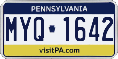 PA license plate MYQ1642