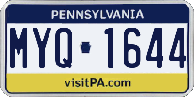 PA license plate MYQ1644