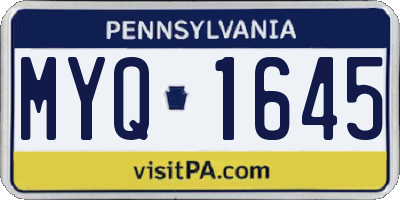 PA license plate MYQ1645
