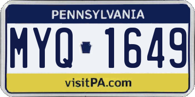PA license plate MYQ1649