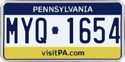 PA license plate MYQ1654