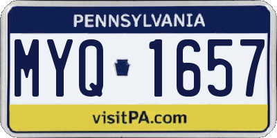 PA license plate MYQ1657