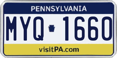 PA license plate MYQ1660