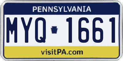 PA license plate MYQ1661